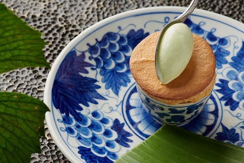 Pistachio Soufflé, Pandan Ice Cream